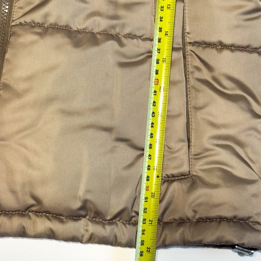 7 For All Mankind Puffer Jacket with Faux Fur Collar - Tan - Size S - Picture 8 of 9